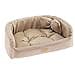 Ferplast Harris 50 Padded Dog Bed Cat Bed Washable with Cushion Tweed and Velvet Beige - 1