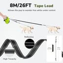 Pecute Guinzaglio per Cani 8M, Guinzaglio Cane Retrattile a Prova di Masticatore Migliorato, Controllo con un Solo Pulsante e Anti-groviglio, per Cani di Taglia Media e Grande fino a 50 kg - 2