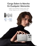 Baseus Picogo AM41 Power Bank, Ultra Slim 5000mAh Magsafe Powerbank, PD 20W de Carga Rápida, Portátil, Mini Bateria Externa Magnética con Cable USB C para iPhone 17/16/15/14/13/12, Titanio - 5