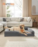 Feandrea Orthopedic Dog Bed for Large Dogs, Memory Foam Dog Bed Sofa Pet Couch with Sides, Removable Washable Cover and Waterproof Liner, 122 x 89 x 18 cm, Slate Grey PGW254G02 - 2