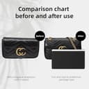 DGAZ Inserto de Soporte en Satén Premium para Bolso Gucci-Marmont, Espuma de Memoria, Protección Elegante para Bolsos de Lujo (Noir, Marmont Mini16) - 5