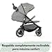 Joie Litetrax Set de Carrito Bebé con Saco Térmico | Silla de Paseo Ligera y Compacta con Suspensión Flex - Plegable con una Mano - Capota UV 50+ - Ruedas Antipinchazos - Pebble - 4