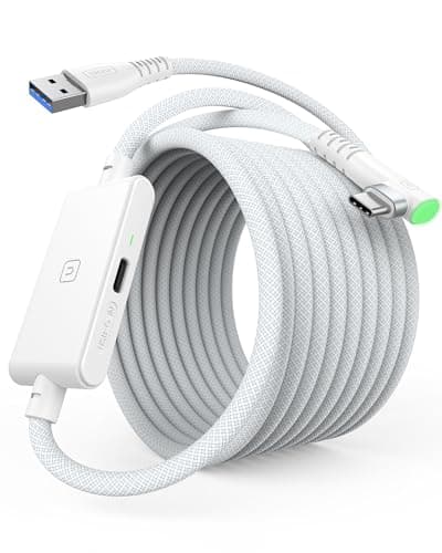INIU Link Kabel mit Ladeanschluss 5m, Kompatibel mit Oculus Meta Quest 3s, Quest 3 2 1 Quest Pro und Pico 4, PC Steam VR Zubehör, High Speed 2.5Gbs USB C Datenkabel PC zu PC für VR Headset Accessories