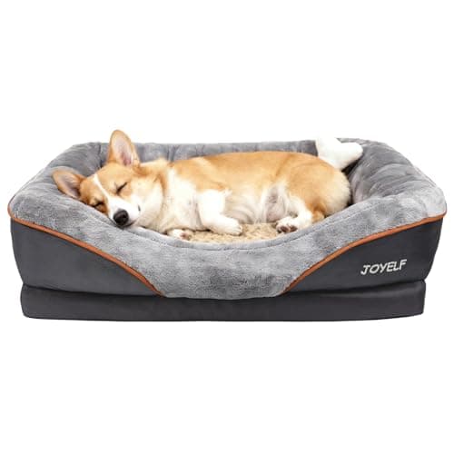 Joyelf - Cuccia ortopedica per cani in memory foam, con rivestimento rimovibile e lavabile e giocattolo sonoro