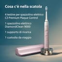 Philips Sonicare DiamondClean 9000 spazzolino elettrico sonico con app, sensore di pressione, 4 modalità di spazzolamento, 3 livelli di intensità, supporto di ricarica, rosa, modello HX9911/79 - 8