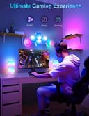 Applique da Parete Pannelli LED RGB, LED Gaming Luci Esagonali App e Telecomando, LED Muro Lampade da Parete Sincronizza con la Musica, Geometria Fai-da-te Luci Notturne per Gaming Room, 7 Pannelli - 2
