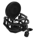 Verstellbarer Schockhalterungsfilter für Mikrofone, passend für Neumann U87 – professioneller Mikrofonhalter mit zweilagigem Popfilter, geeignet für Mikrofone mit 24 mm - 8