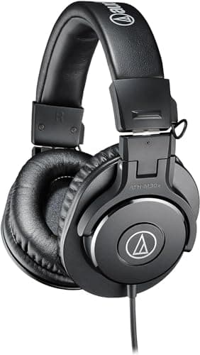 Audio-Technica M30x Cuffie professionali da studio per la registrazione in studio, i creatori, i podcast e l'ascolto quotidiano.