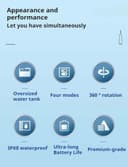 Hydropulse Pro – Portable Water Flosser with 4 Modes, Water Flossers for Teeth Cordless Oral Irrigator Dental Water Jet Electric Tooth Flosser with 320ML Water Tank, Rechargeable Teeth Cleaner (Black) - 4