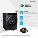 Samsung Lavatrice AI Control WF20DG8650BV/U3 Libera installazione, 20 Kg, Wifi, Ecobubble, AI Wash, Vapore Igienizzante, Carica Frontale, Corpo: Bianco, Oblò: Nero, 68,6l x 98,4h x 87,5p cm - 2