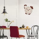 DEKORI Orologio da Parete con Pendolo – Design Gallinella in Legno, Silenzioso e Artigianale, per Cucina Rustica o Casa, 27x32 cm - 5