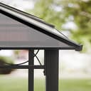 TOOLPORT Gazebo da giardino 3x4 m - 100% impermeabile – Alu Deluxe - con 4 teli laterali – Gazebo color ocra – Tetto in pannelli di policarbonato - 6