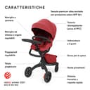 Stokke Xplory X, Ruby Red - Passeggino regolabile per il comfort del bambino e dei genitori - Imbottitura, Imbracatura e cerniera riflettente per una maggiore sicurezza - Si piega facilmente - 2