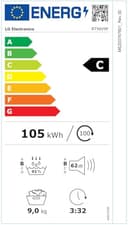 LG RT90V9P Wärmepumpentrockner – 9 kg Kapazität, Dual Inverter Technologie, Automatisch selbstreinigender Kondensator, Sensor Dry, Allergy Care, Reversive Trommel, Smart Diagnosis, ThinQ App, Weiß - 7