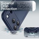 JETech Cover Opaca per iPhone 17 Pro 6,3 Pollici, Protezione Anticaduta Antiurto Grado Militare, Protezione Completa Lenti Fotocamera, Custodia Minimalista Retro Traslucido Satinato (Blu Scuro) - 3