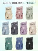 FIORETTO Lightweight School Backpack Womens, Cute School Bag for Teenager Girls, 15.6 Laptop Rucksack Backpack for School Casual Daypacks Travel Backpack for College Work Dark Green 25L - 8