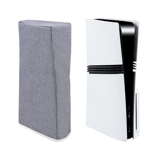 Mcbazel PS5 Pro Custodia Antipolvere, Custodia Protettiva Verticale per PS5 Pro in Tessuto di Poliestere Cationico con Ritaglio per Console Playstation 5 Pro Disc & Digital – Grigia