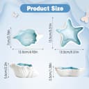 2 Pzs Bandejas para Dejar Joyas Cuenco de Cerámica Decorativo Plato de Joyería, Organizador de Llaves Anillos Collares Adornos Pequeños Trinket, Formas de Conchas y Estrellas de Mar (12.5-13.5CM) - 7