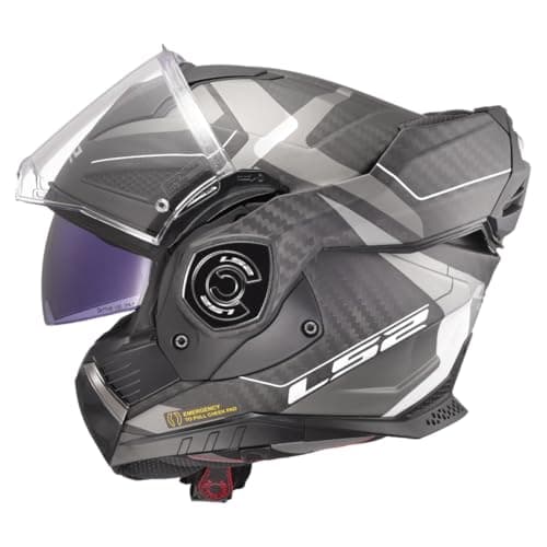 LS2, Casco Moto Modulare ADVANT X CARBON HORIZON Matt Silver Grey, L