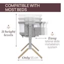 Chicco Next2Me Armonia, Cuna para recién Nacidos, Cuna Colecho, barandilla abatible, 11 Niveles de Altura, Altura Regulable de 66 a 83 cm, 4 Ruedas, excelente circulación del Aire, Gris Claro Melange - 6