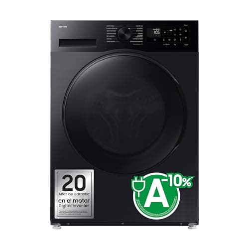 Lavasecadora Samsung con fondo reducido, 9kg/5kg, AI Ecobubble™, Programa Super Speed 39, AirWash, Clase E/A-10%, Negra - WD90DG5G34BBEC