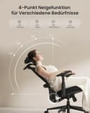 ProtoArc EC200 Bürostuhl Ergonomisch, Schreibtischstuhl mit Höhen- und Tiefenverstellbarer Lendenwirbelstütze, Sitztiefe, Höhenverstellbar, 3D-Kopfstütze, Computerstuhl für Home Office Chair, Schwarz - 9