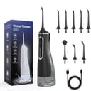 Hydropulse Pro – Portable Water Flosser with 4 Modes, Water Flossers for Teeth Cordless Oral Irrigator Dental Water Jet Electric Tooth Flosser with 320ML Water Tank, Rechargeable Teeth Cleaner (Black) - 1