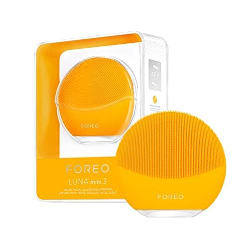 Foreo Luna Mini 3 Facial Cleansing Brush - Travel Accessories - Face Massager Electric, Ultra-Hygienic Silicone - Simple Face Wash - Electric Face Cleanser - App-Connected - Sunflower Yellow