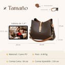 VARLIVOO Bolsos de Mujer Pequeños — Bolso Bandolera Cuero PU con Doble Correa, Elegante Bolsas Mujeres para Trabajo, Viaje y Citas (Amarillo Marrón) - 6