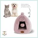 PATAM Cuccia Gatto, Cane Piccola Taglia, da Interno, Lavabile, Antiscivolo, Igloo Rosa - 3