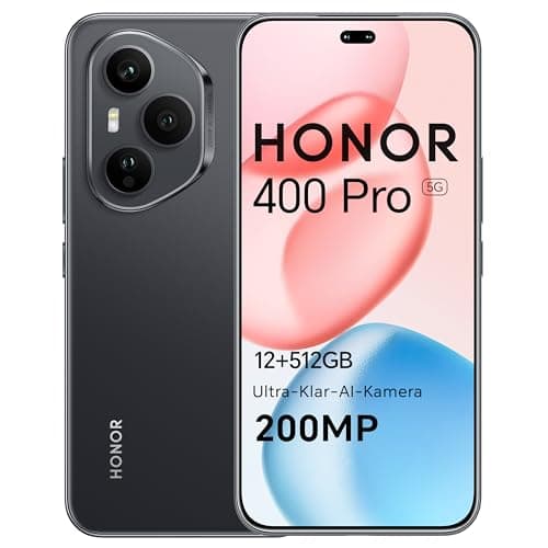 HONOR 400 Pro Smartphone 5G, 512GB/12GB RAM, Simlock-free Android Mobile Phone without Contract (6.7 Inch Display, 200MP + 50MP + 12MP Triple Rear Camera, Dual SIM, NFC, Android 15), Midnight Black