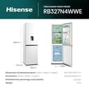 Hisense RB327N4WWE 55cm Freestanding 50/50 Fridge Freezer - 251 litre capacity - Total No Frost - Non-plumbed Water Dispenser - White - E Rated, H182.4 x W55 x D55.7 (cm) - 2