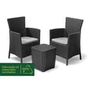 Keter, Conjunto de terraza o balcón Iowa con Mesa Luzon y Cojines incluidos, Color Grafito - 2