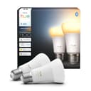 Philips Hue Smart LED A60 Lampe, White Ambiance, E27 Fassung, 8,1W, Vollspektrumlicht 1000K-20000K, 1100 Lumen, dimmbar, kompatibel mit Alexa, Google Assistant und Apple Home, 2er Pack - 1