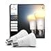 Philips Hue Smart LED A60 Bulb, White Ambiance, E27 Socket, 8.1 W, Full Spectrum Light 1000K-20000K, 1100 Lumens, Dimmable, Compatible with Alexa, Google Assistant and Apple Home, Pack of 2 - 1