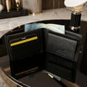 JAGUAR Cartera Hombre Piel Equipado con Ranuras para Tarjetas Protegidas por RFID, Billeteras Regalos Originales para Hombre Diseño Clásico y Refinado, Monedero Tarjetero Ligero (75 g) Negro - 9