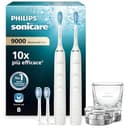Philips Sonicare DiamondClean 9000 spazzolino elettrico, confezione doppia, spazzolino sonico con app, sensore di pressione, 4 modalità di pulizia, 3 livelli di intensità, bianco, modello HX9914/62 - 1