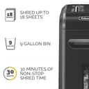 Fellowes ‎Powershred 99Ci 18-Sheet 100% Jam-Proof Heavy Duty Crosscut Paper Shredder Machine for Office and Home, Black/Gray 3229901 - 5