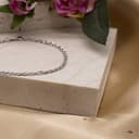 CARISSIMA Bracciale da Donna in Oro Bianco 9 ct Hollow con Maglia Diamantata a Prince of Wales da 2,1 mm di Lunghezza 18 cm/7 Pollici - 3