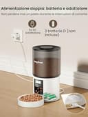 Distributore Automatico Cibo Gatti 4L Dispenser Crocchette Gatto Con Timer Programmabile e 10S Registrazione Distributore Cibo Gatti 1-6 Pasti al Giorno per Animali di Piccola e Media Taglia - 4