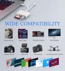 Lizoak SD Card Reader for iPhone iPad, USB-C & Ligh-ning to Micro SD/SD/TF/USB3.0 Adapter, SD Card Reader for iPhone 17/16/14/iPad/Mac/Camera, Plug & Play - 5