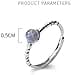 Cunluna Anillo de Plata S925, Anillo de Piedra Lunar de Moda Coreana Femenina Temperamento Personalidad Anillo de Dedo Índice en Forma de Gota Mujer Mujeranillo de plata s925, Apertura regulable - 4