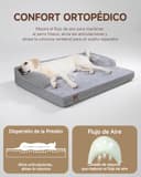 KSIIA Cama ortopédica extragrande para perros XL impermeable con refuerzo en forma de U, funda extraíble lavable y parte inferior antideslizante, gris, 104 x 68 x 17 cm - 3