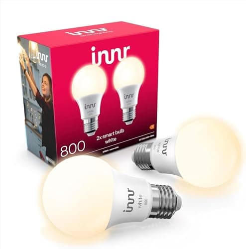 innr Zigbee E27 Smart Lampe, funktioniert mit Hue* und Alexa (Bridge erforderlich), Warmweiß, Smart Home Glühbirne, Dimmbar, 806 Lumen, 2 Stück