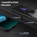 HikerClub Handyhülle für ASUS ROG Phone 8, ROG Phone 8 Pro (2024) Hülle Case mit Magnetisch Ständer, 360 Drehring [Magie Stressabbau Soundeffekt Handyhalter] Militär Stoßfeste Durchsichtig Schutzhülle - 4