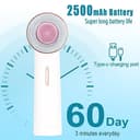 MYCARBON Cepillo Limpiador Facial Eléctrico 2500 mAh Recargable Masajeador Eléctrico Limpiador 2 Modos 360° Rotación Cepillo Facial 2 Velocidades 2 Repuesto IPX7 Impermeable FCD4 Blanco - 4