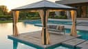 Jet-Line® Suez - Gazebo in alluminio, 3 x 3 cm, in alluminio, per giardino, impermeabile, per esterni, con tetto in policarbonato da 6 mm, stabile, resistente e resistente all'inverno - 1