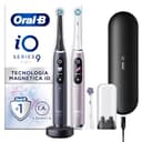 Oral-B iO 9 Pack de 2 Cepillos de Dientes Eléctricos Negro y Rosa, Con 3 Cabezales y 1 Estuche Cargador de Viaje, 7 Modos De Limpieza, Sensor De Presión, Carga Rápida, Diseñado por Braun - 1