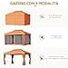 Outsunny Gazebo da Giardino 4x3 m con Zanzariera e Tende Parasole, Gazebo da Esterno a Doppio Tetto con Copertura in Poliestere Anti UV e Telaio in Lega di Alluminio, Arancia - 4