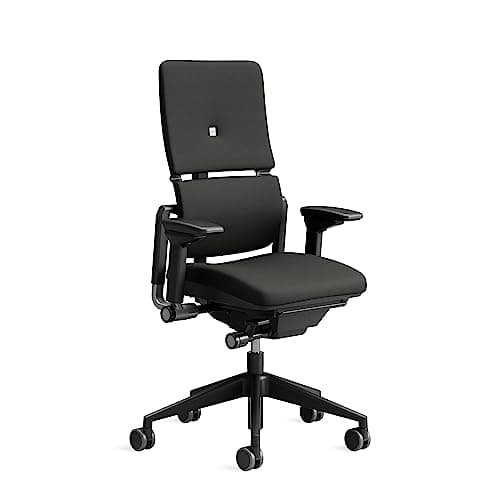 Steelcase Please, silla de oficina ergonómica con respaldo alto regulable en altura y brazos regulables Ónix; Fabricado en Europa
